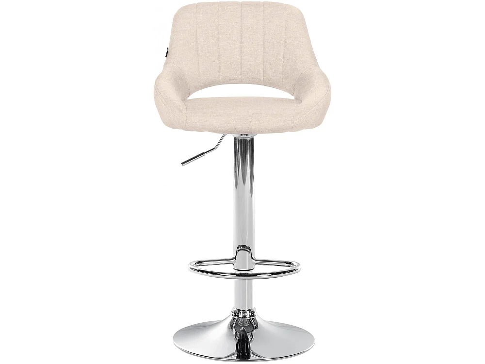 Tabouret de bar - Tissu & Chrome - Crème - Milet