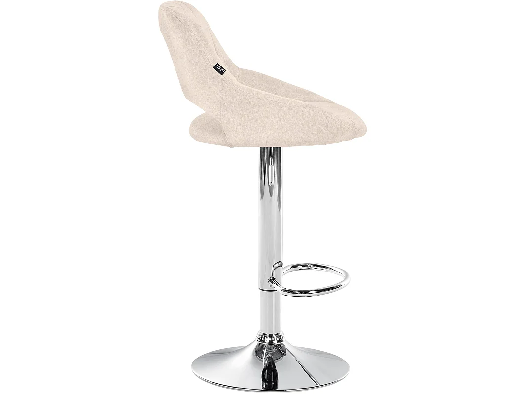 Tabouret de bar - Tissu & Chrome - Crème - Milet