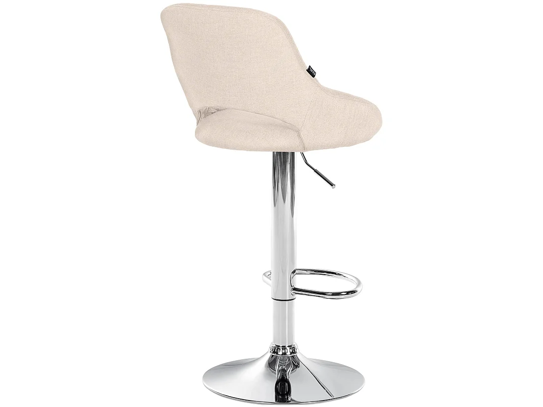 Tabouret de bar - Tissu & Chrome - Crème - Milet