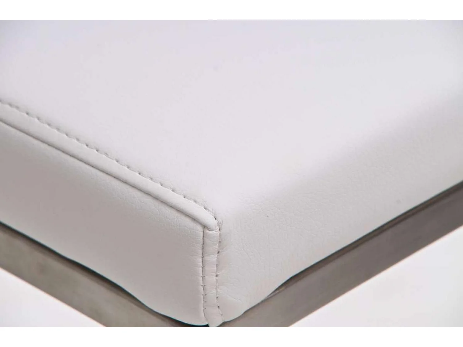 Tabouret de bar - Similicuir & Acier inoxydable - Blanc - Panama