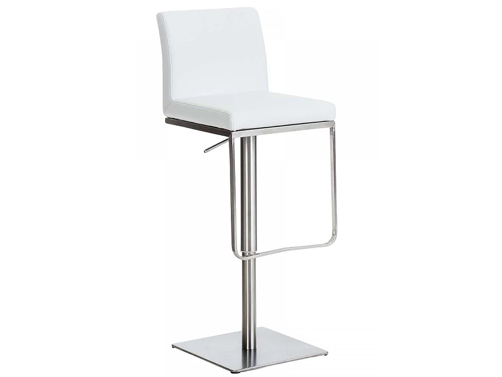 Tabouret de bar - Similicuir & Acier inoxydable - Blanc - Panama