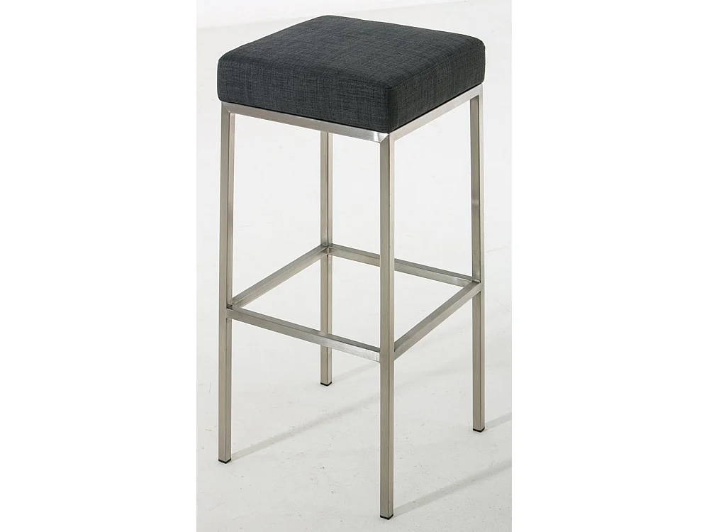 Lot de 2  Tabouret de bar - Tissu & Acier inoxydable - Gris foncé - Montreal 85