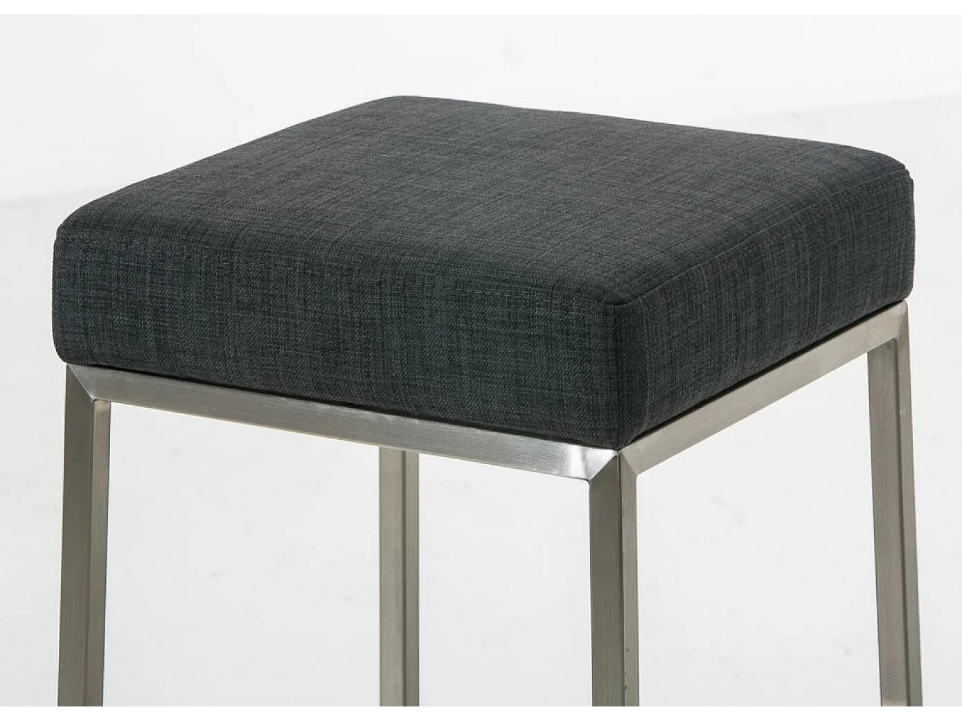 Lot de 2  Tabouret de bar - Tissu & Acier inoxydable - Gris foncé - Montreal 85