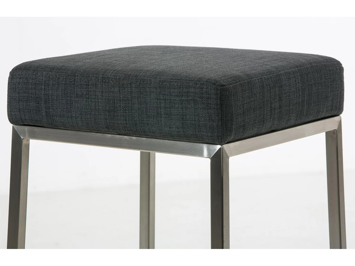 Lot de 2  Tabouret de bar - Tissu & Acier inoxydable - Gris foncé - Montreal 85