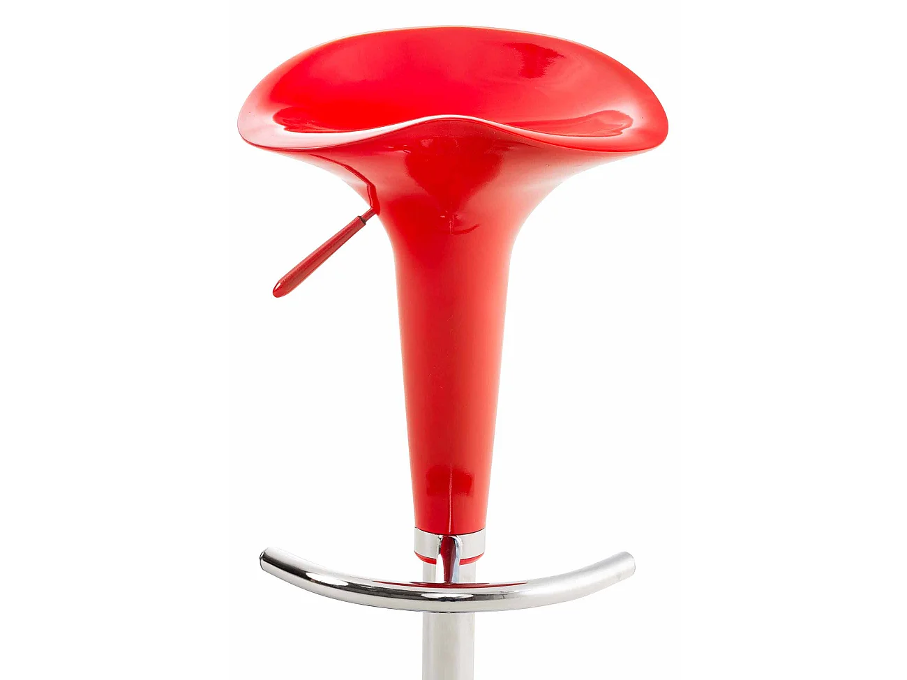Lot de 2  Tabouret de bar - Plastique & Métal chromé - Rouge - Saddle