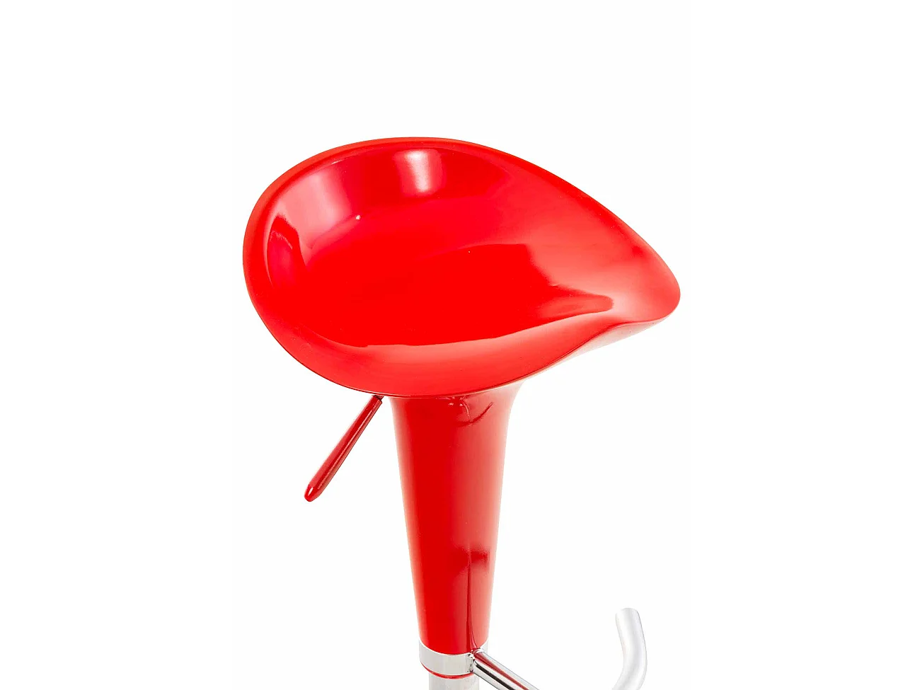 Lot de 2  Tabouret de bar - Plastique & Métal chromé - Rouge - Saddle