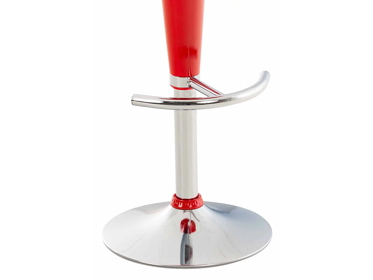 Lot de 2  Tabouret de bar - Plastique & Métal chromé - Rouge - Saddle
