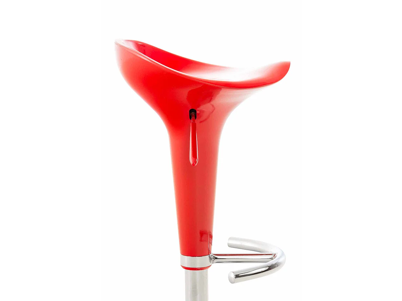 Lot de 2  Tabouret de bar - Plastique & Métal chromé - Rouge - Saddle