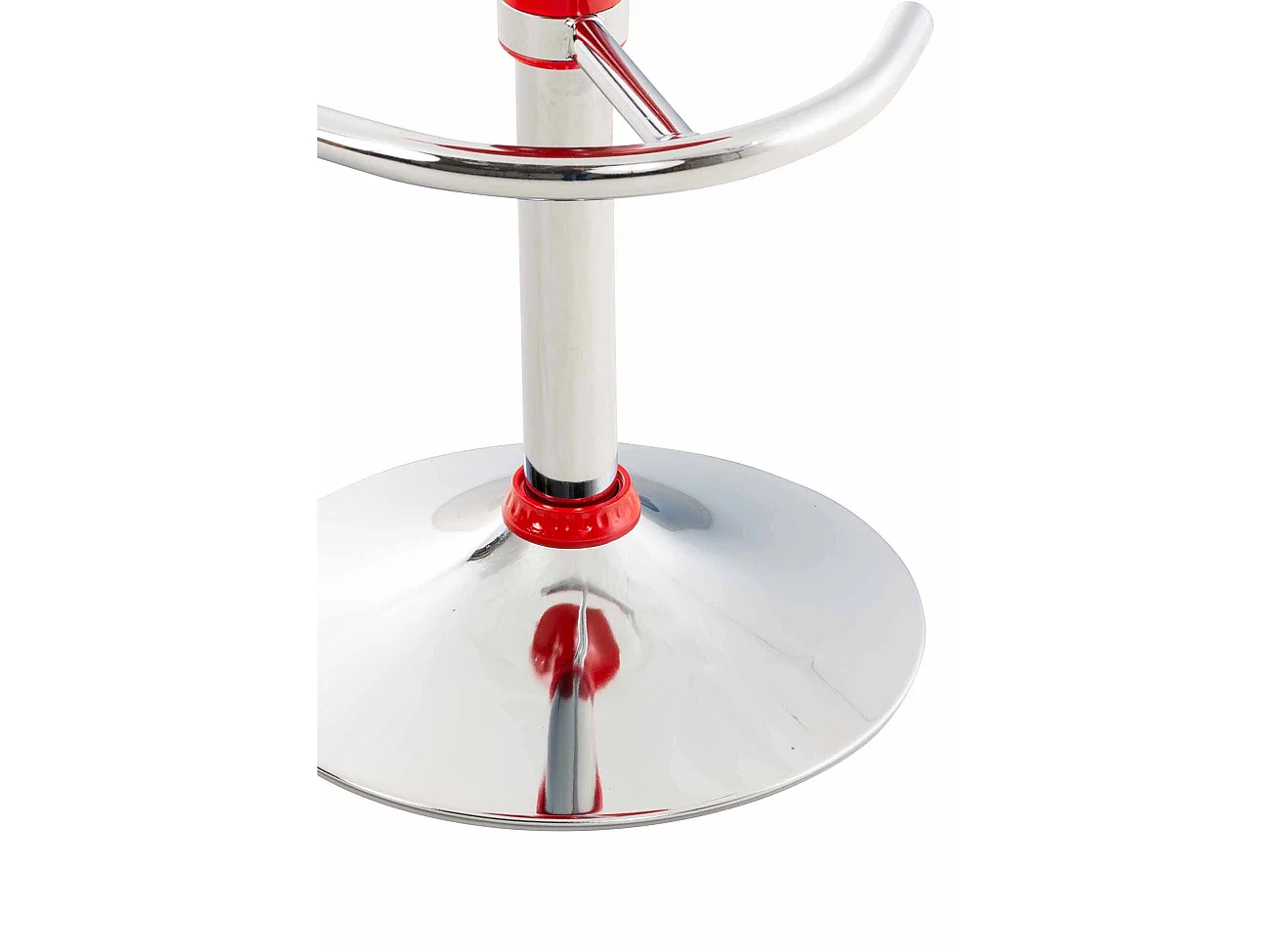 Lot de 2  Tabouret de bar - Plastique & Métal chromé - Rouge - Saddle