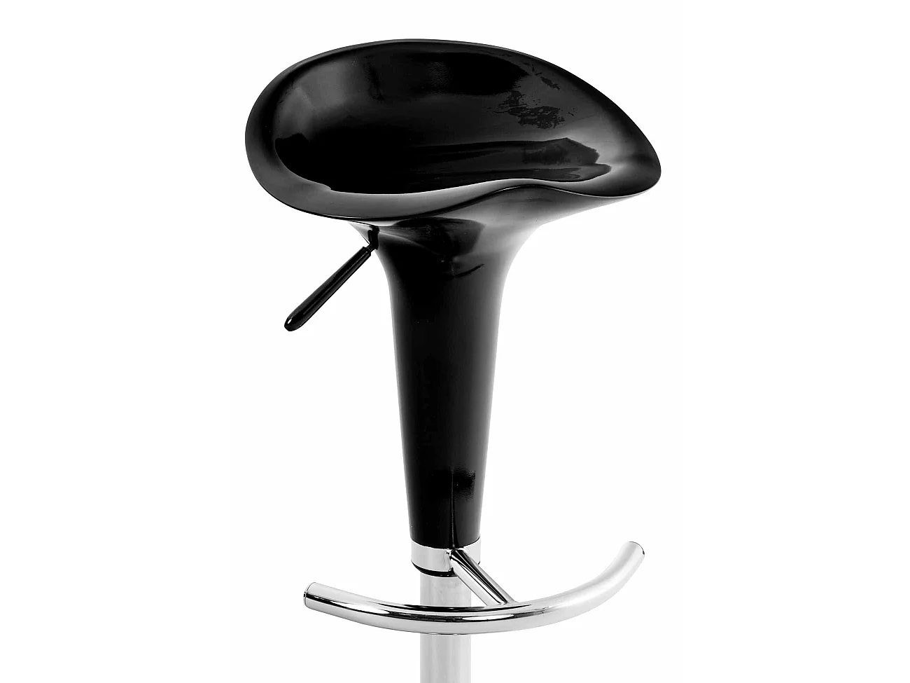 Lot de 2  Tabouret de bar - Plastique & Métal chromé - Noir - Saddle