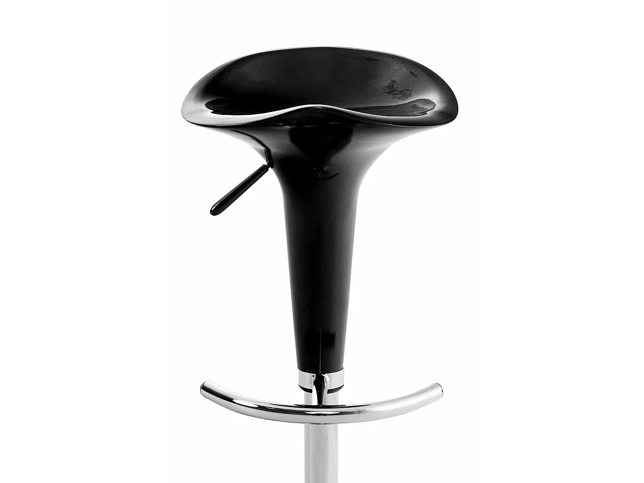 Lot de 2  Tabouret de bar - Plastique & Métal chromé - Noir - Saddle