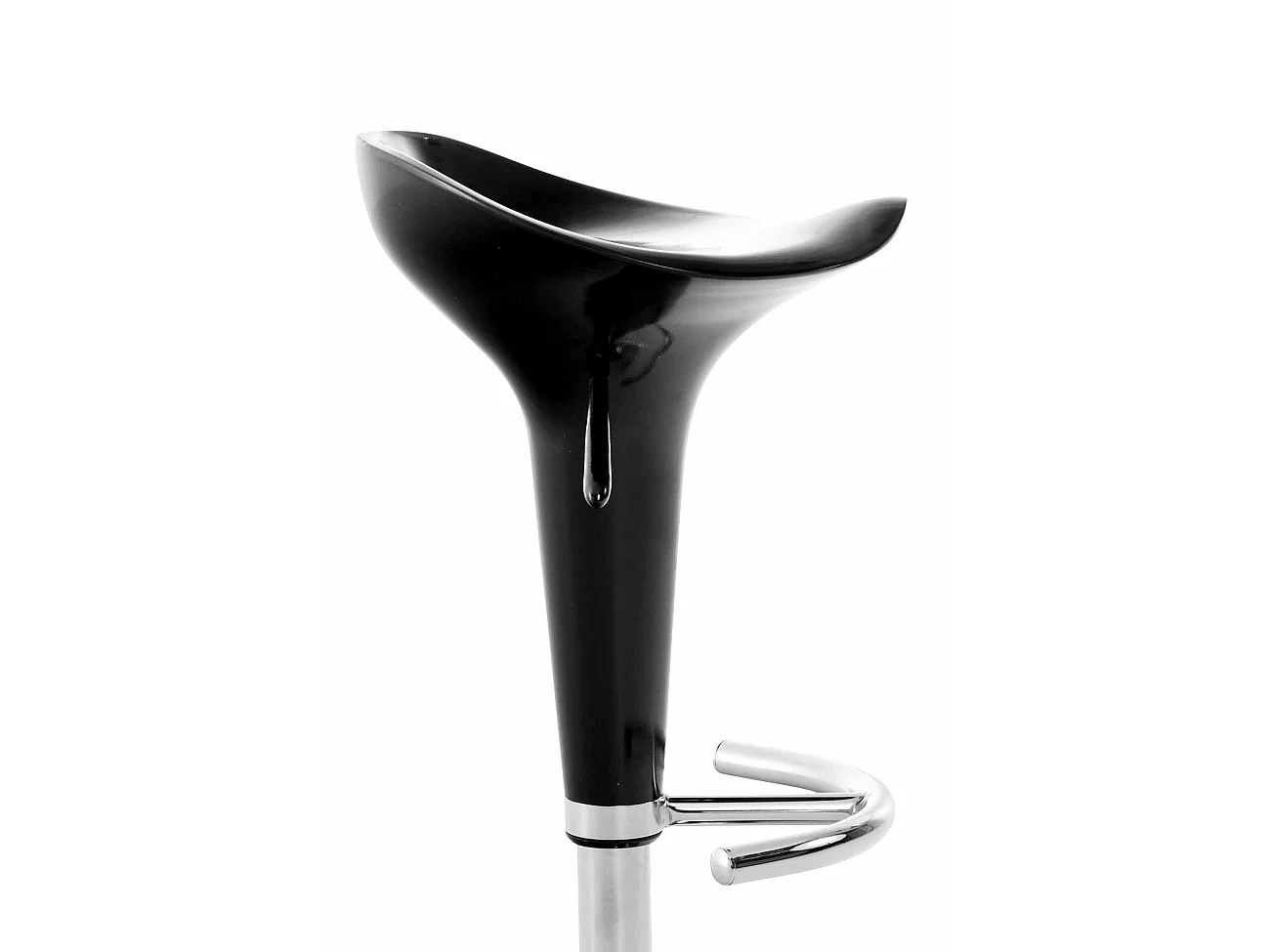 Lot de 2  Tabouret de bar - Plastique & Métal chromé - Noir - Saddle