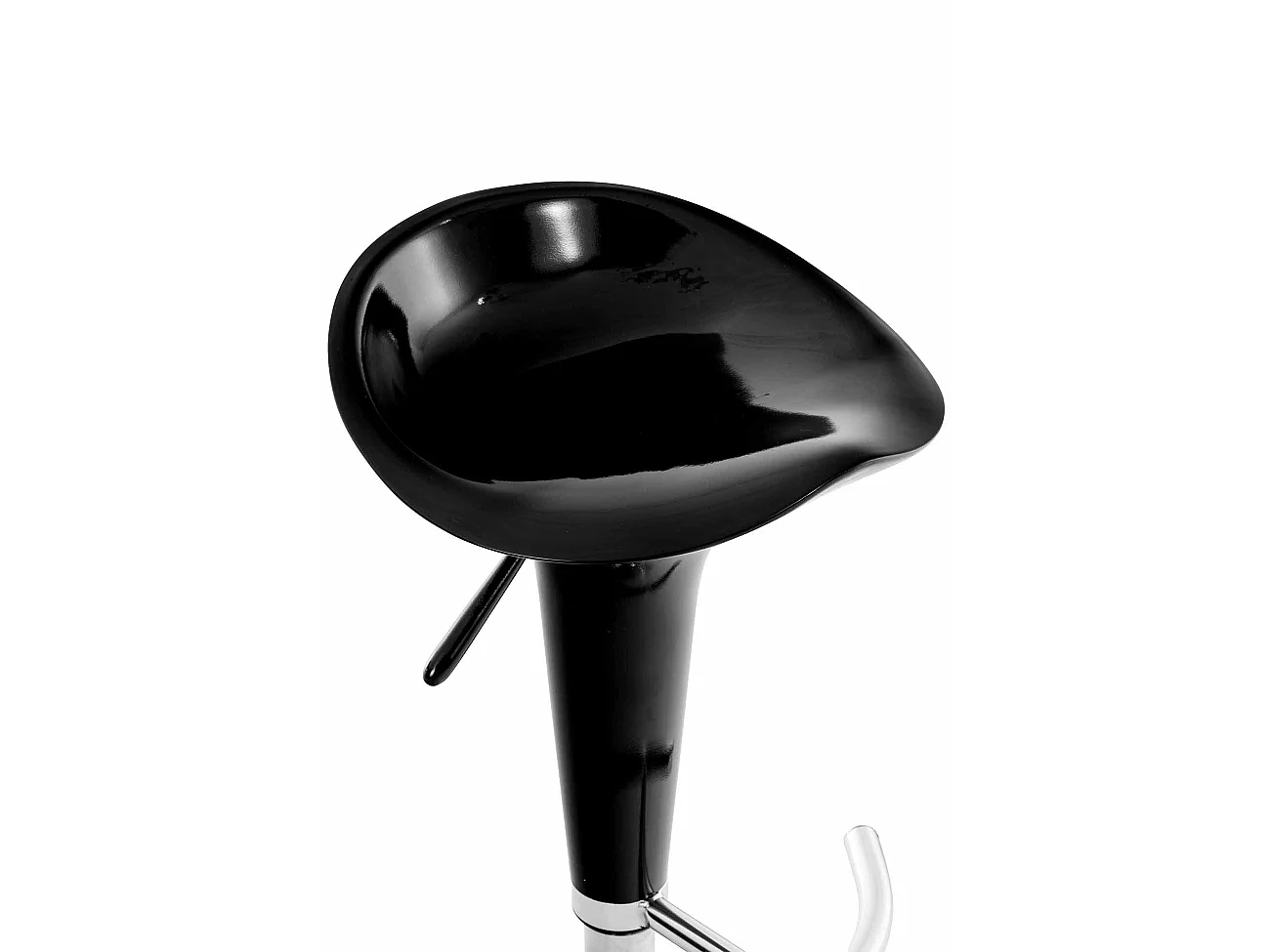 Set van 2  Barkruk - Kunststof & Metaal in chroomoptiek - zwart - Saddle