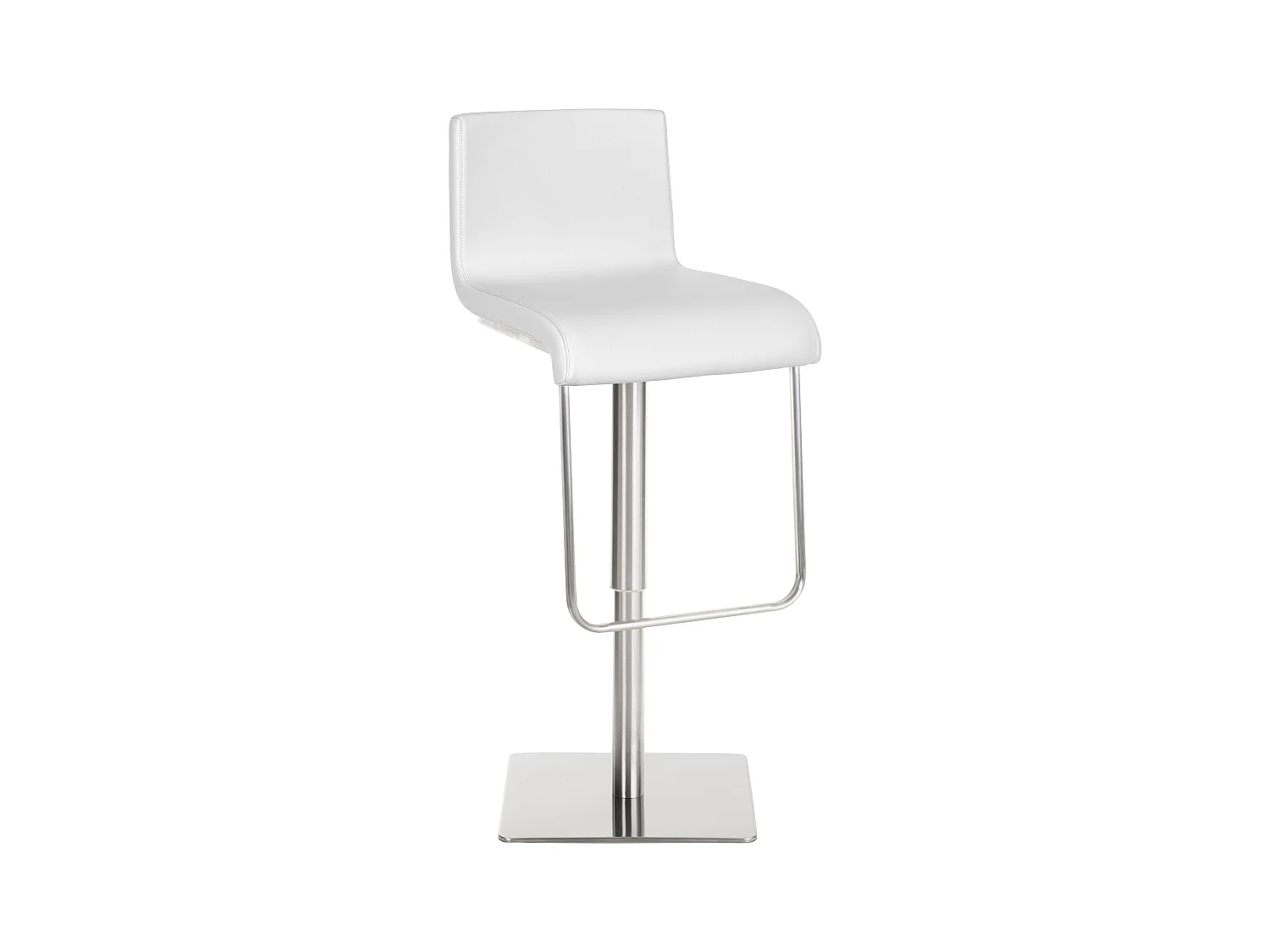 Tabouret de bar - Similicuir & Acier inoxydable - Blanc - Limon