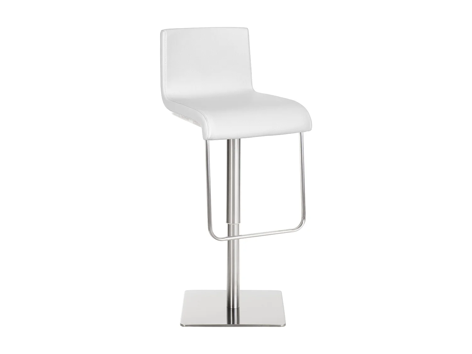 Tabouret de bar - Similicuir & Acier inoxydable - Blanc - Limon