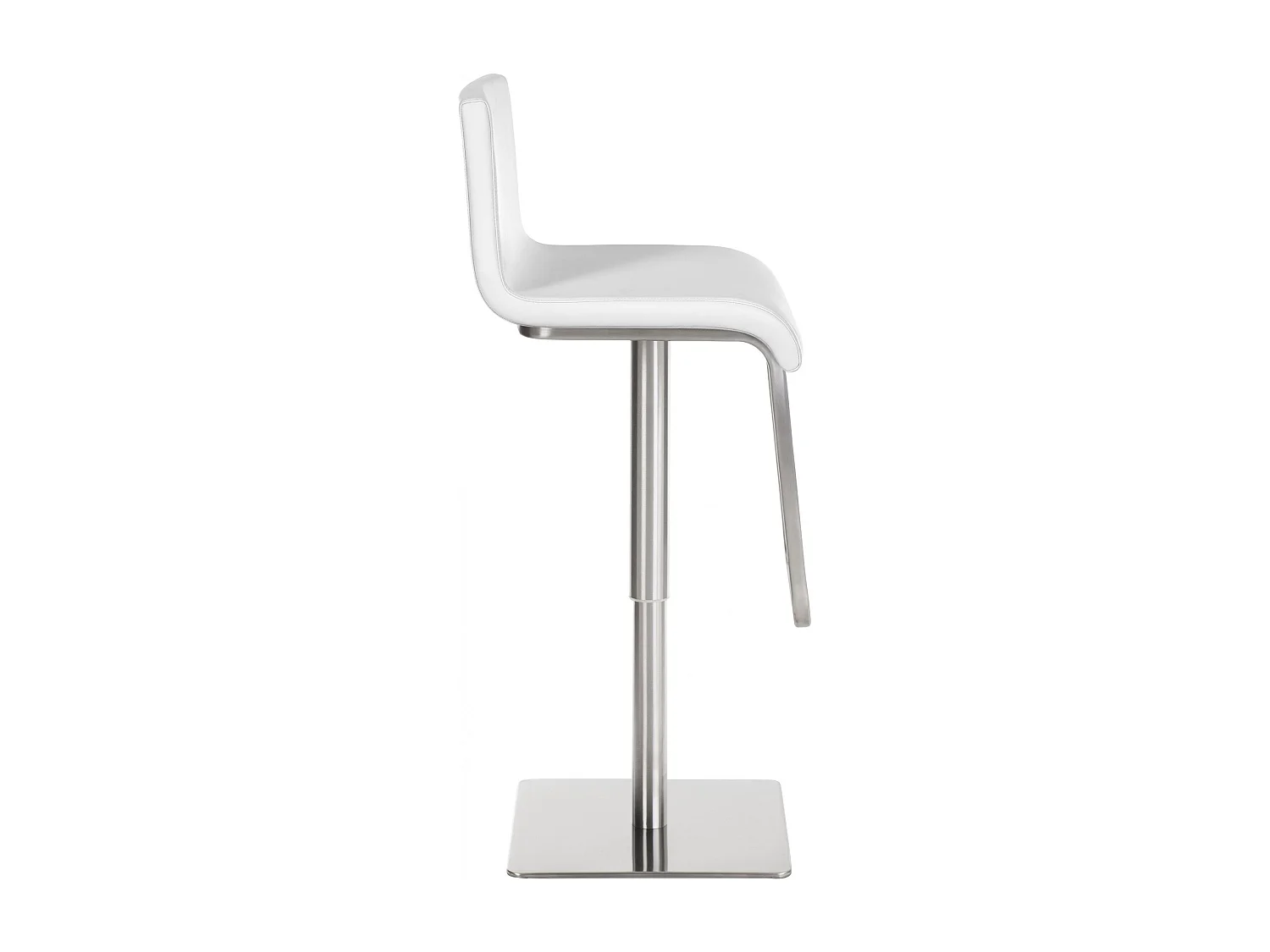 Tabouret de bar - Similicuir & Acier inoxydable - Blanc - Limon