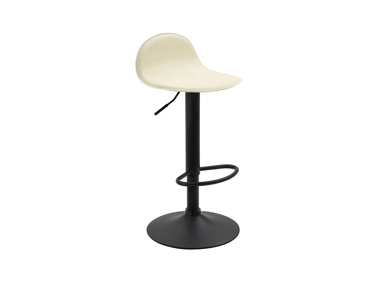 Tabouret de bar - Similicuir & Métal - Crème - Lana V2