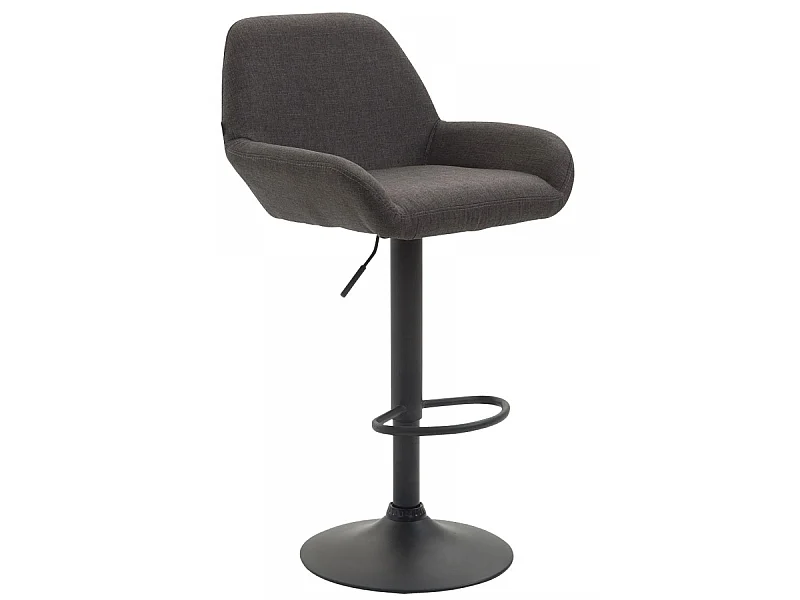 Tabouret de bar - Tissu & Noir - Gris foncé - Braga