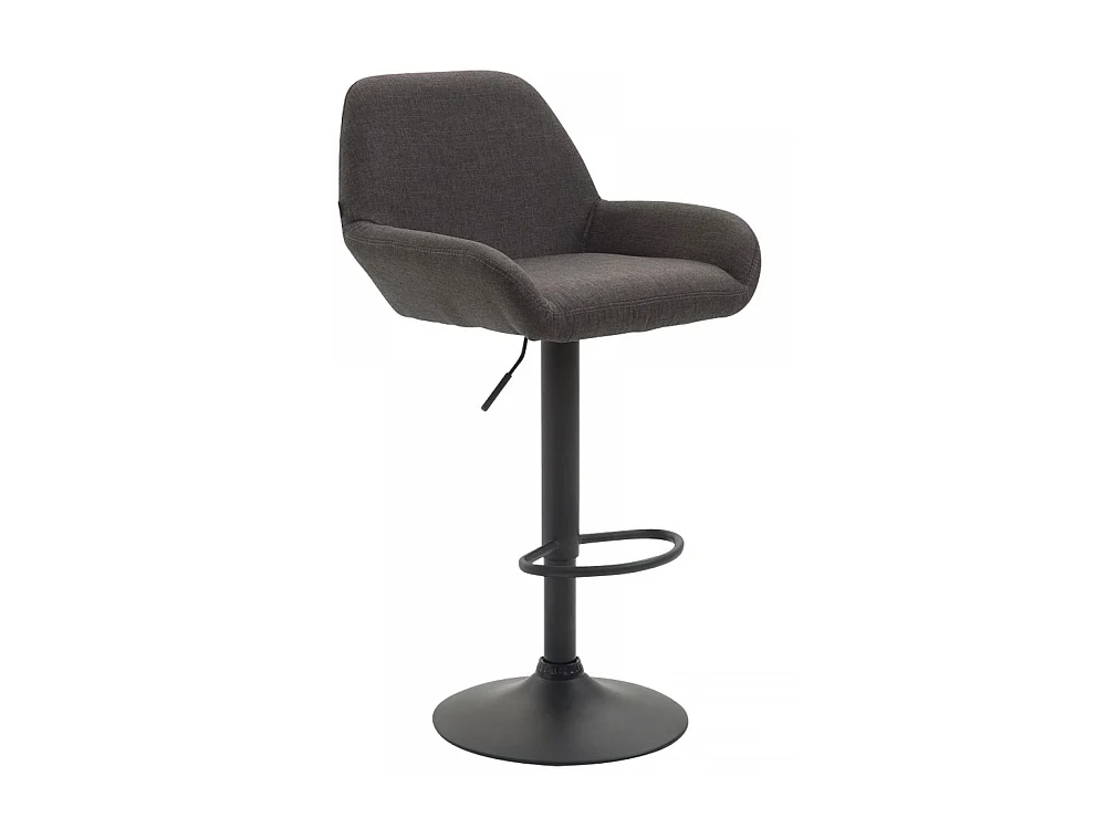 Tabouret de bar - Tissu & Noir - Gris foncé - Braga