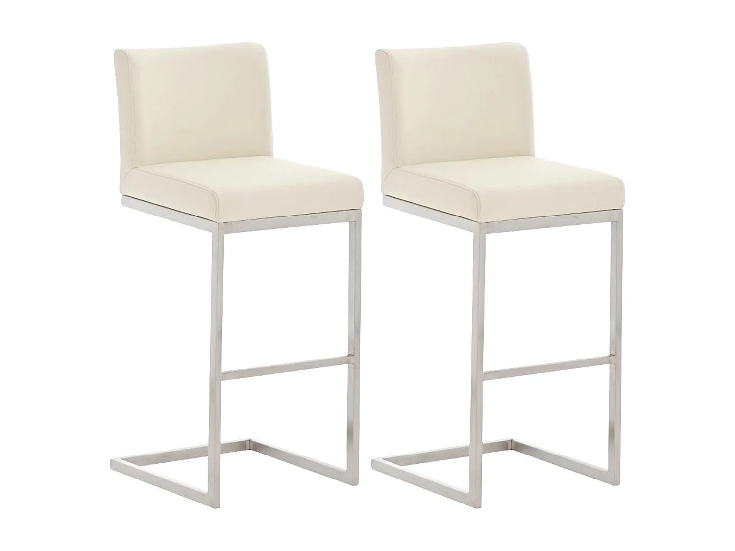 Set van 2  Barkruk - Kunstleer - creme - Paros