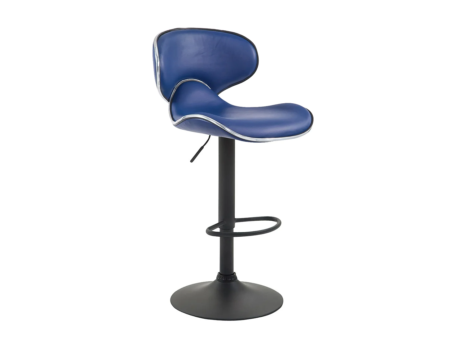 Tabouret de bar - Similicuir & Métal chromé - Bleu - Las Vegas V2