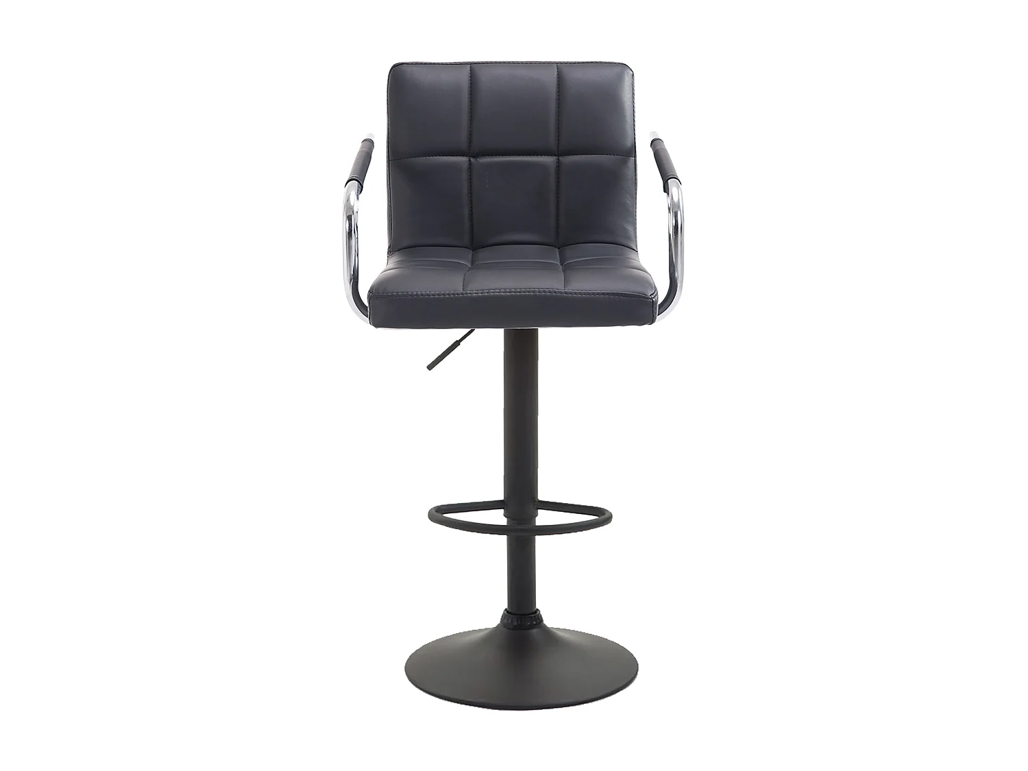 Tabouret de bar - Similicuir & Métal - Noir - Lucy V2