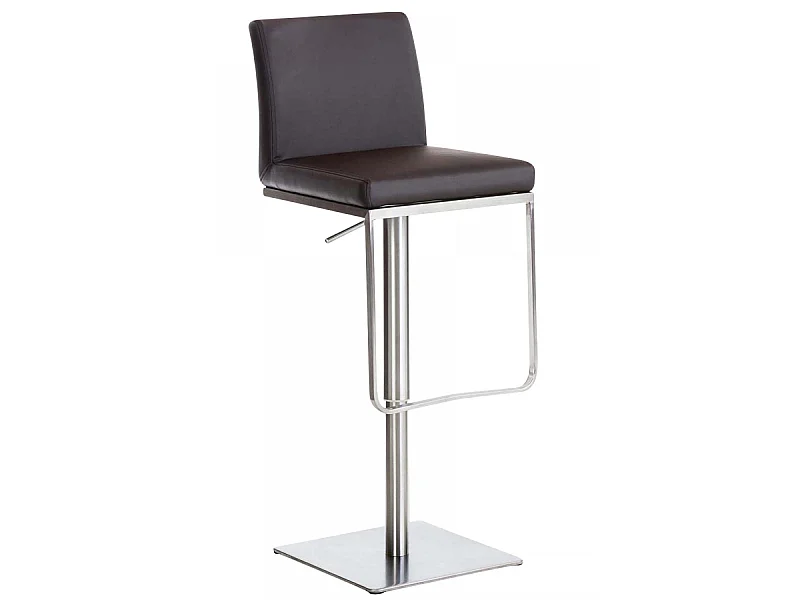 Tabouret de bar - Similicuir & Acier inoxydable - Marron - Panama