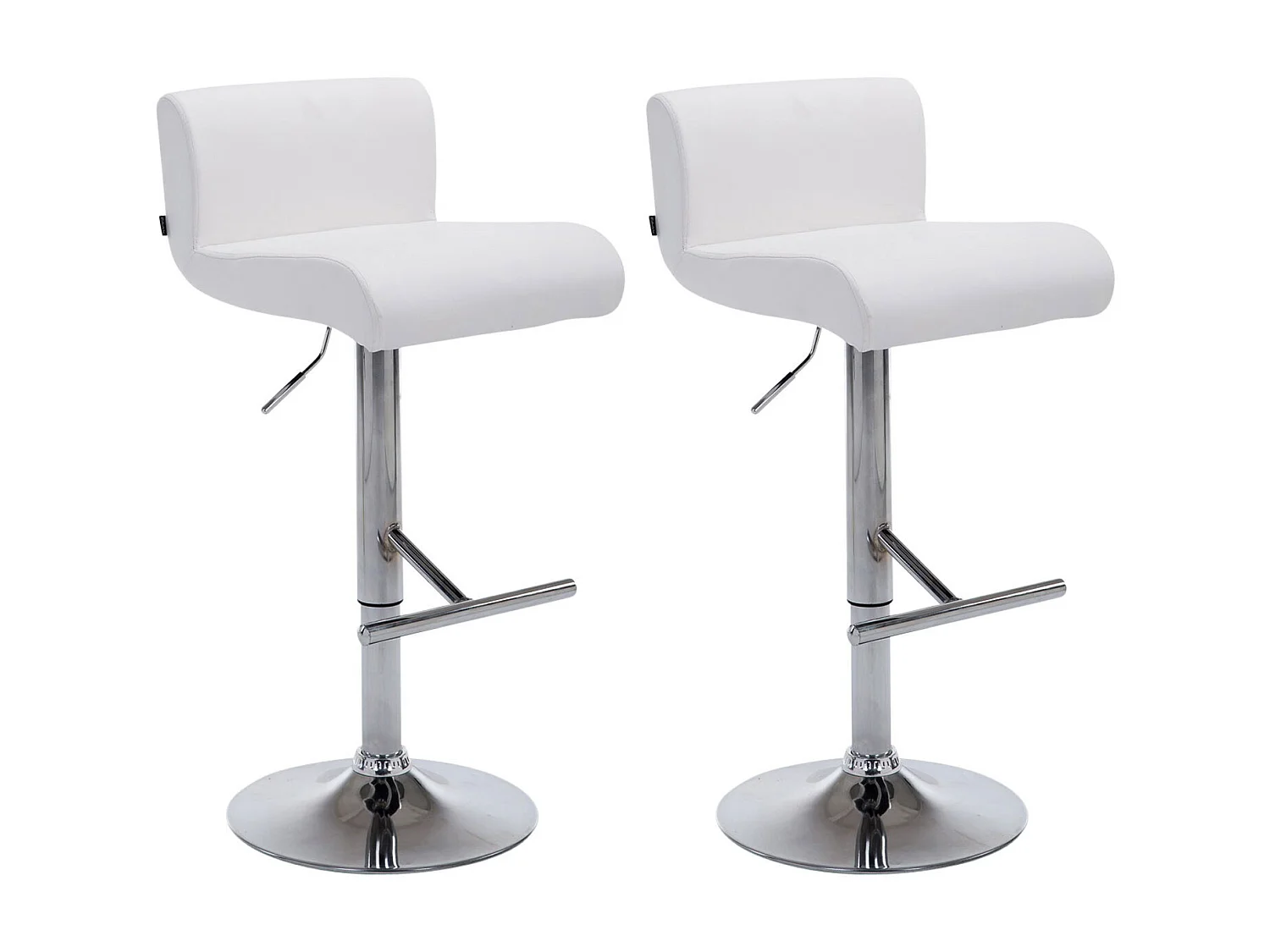 Lot de 2  Tabouret de bar - Similicuir & Gris - Blanc - California