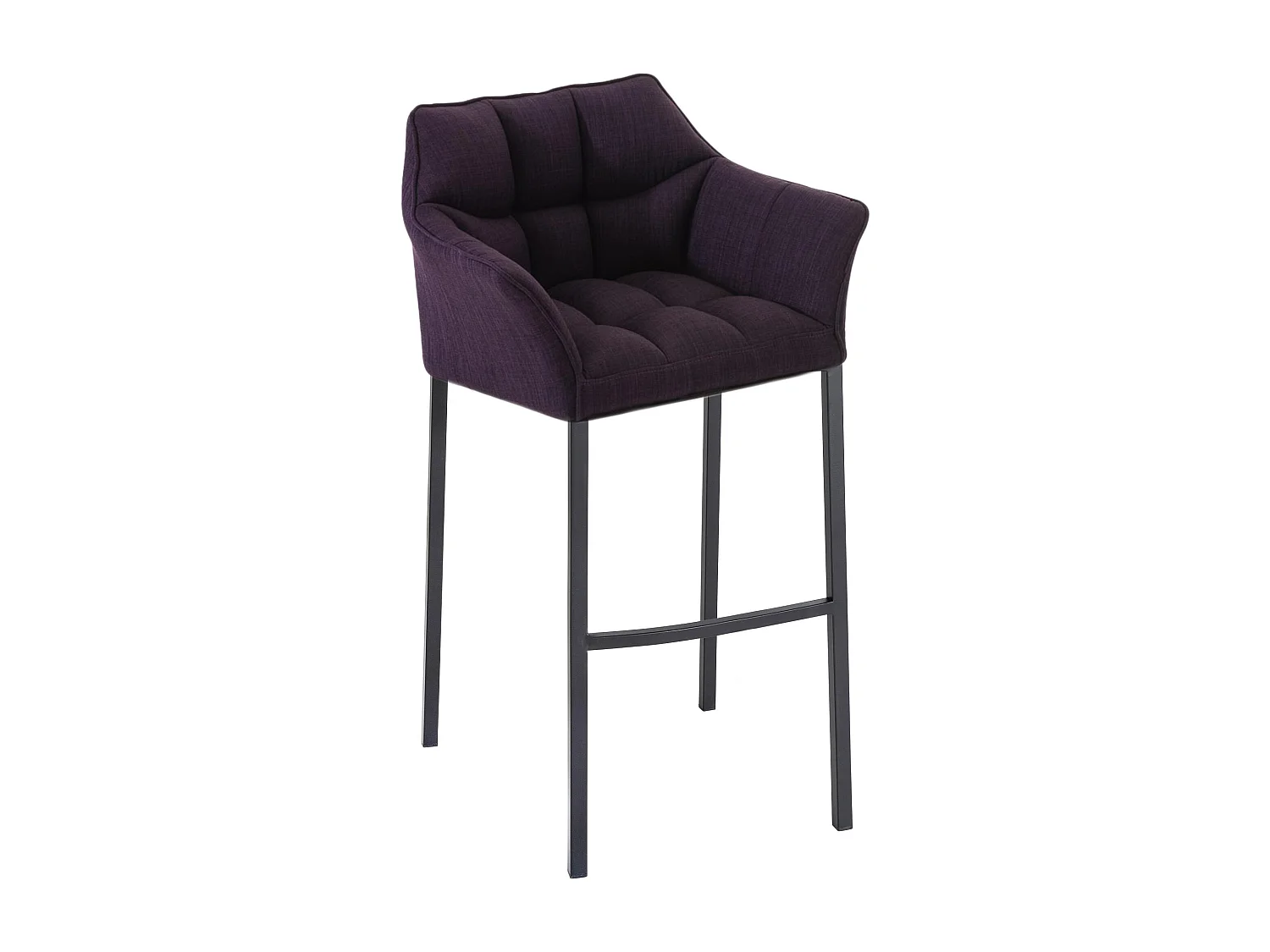 Tabouret de bar - Tissu & Noir - Violet - Damaso