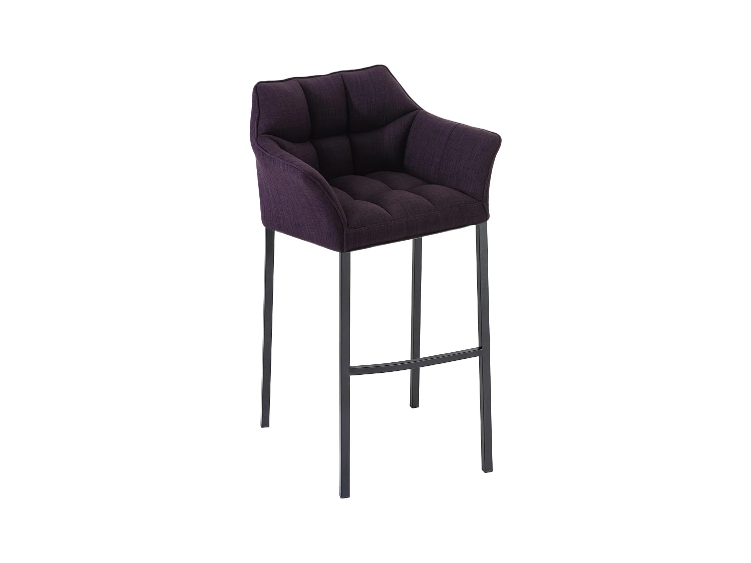 Tabouret de bar - Tissu & Noir - Violet - Damaso