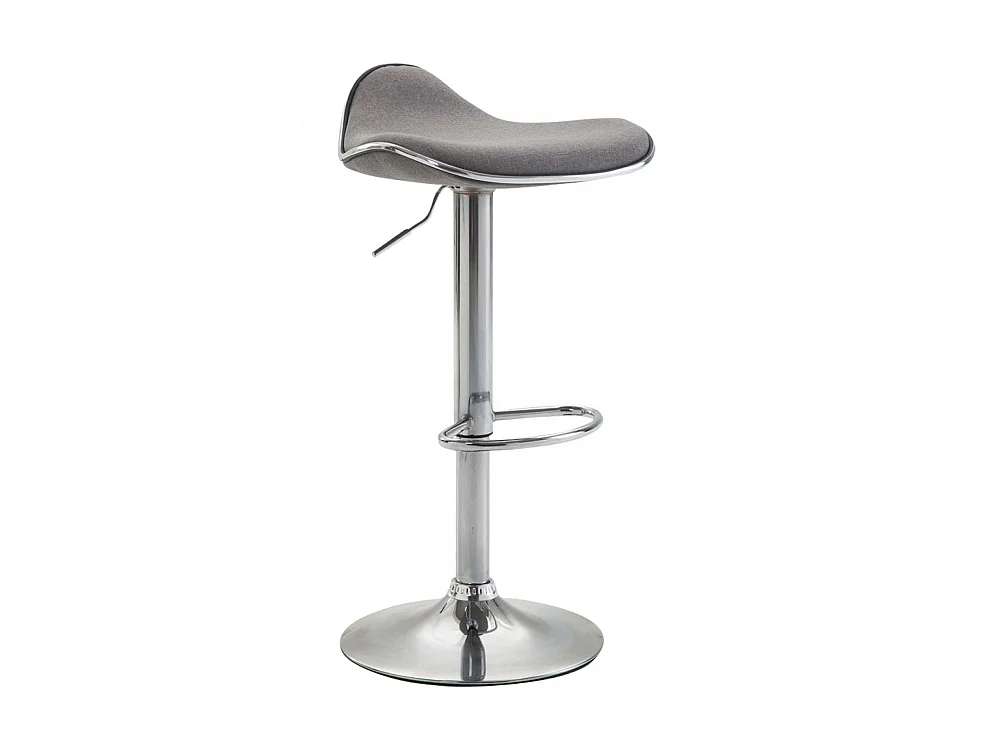 Tabouret de bar - Tissu & Métal chromé - Gris clair - Shanghai