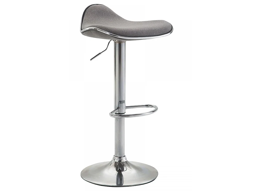 Tabouret de bar - Tissu & Métal chromé - Gris clair - Shanghai