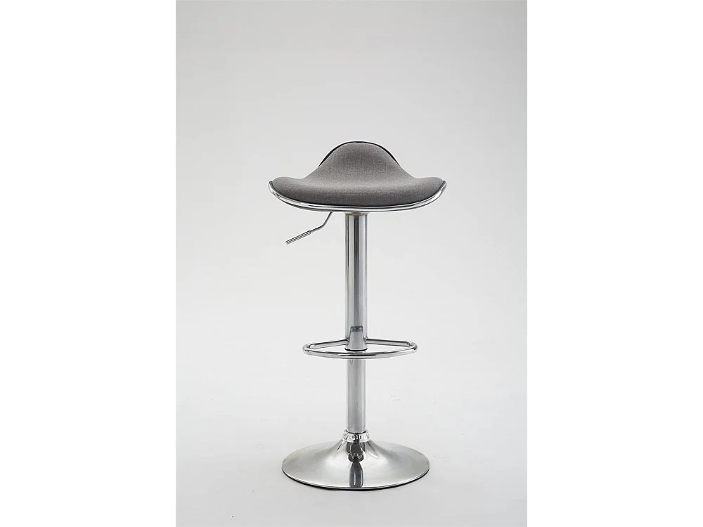 Tabouret de bar - Tissu & Métal chromé - Gris clair - Shanghai