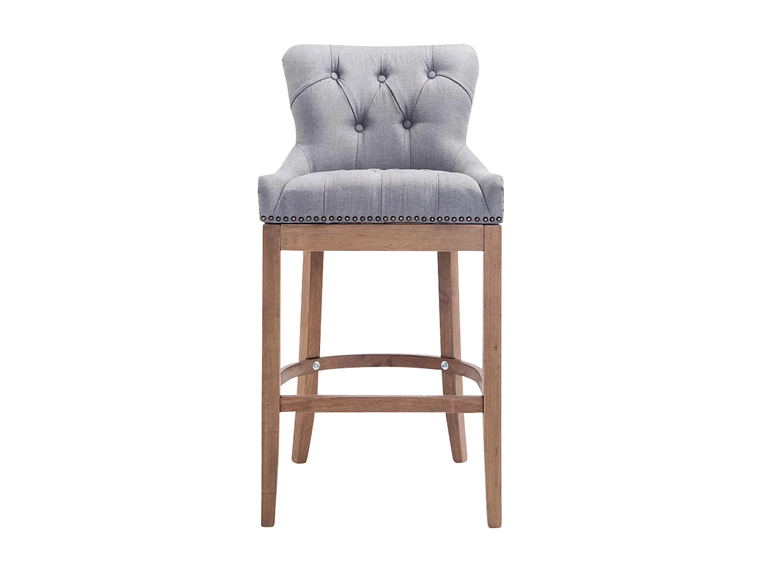 Tabouret de bar - Tissu & Acier inoxydable - Gris clair - Lakewood