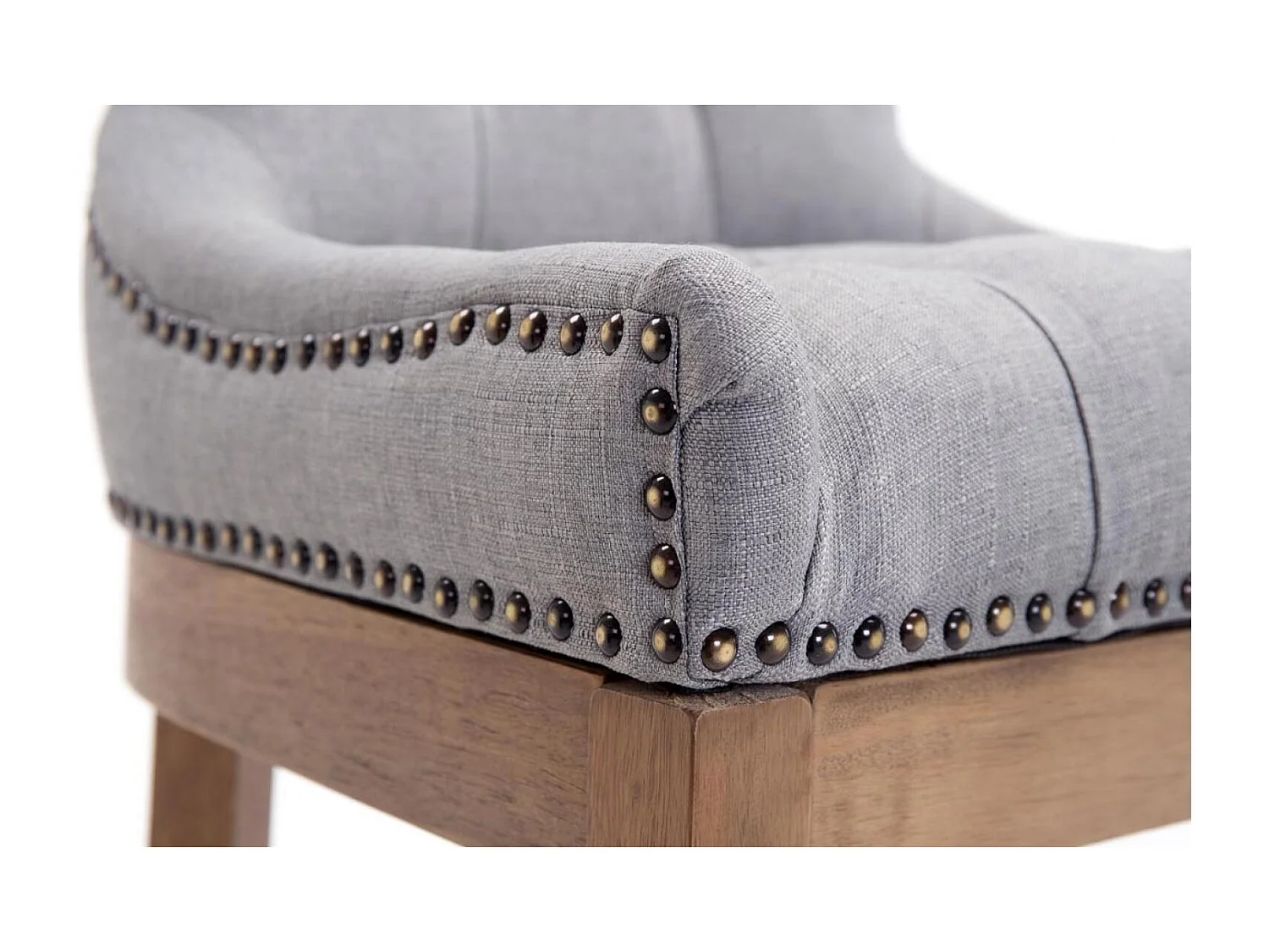 Tabouret de bar - Tissu & Acier inoxydable - Gris clair - Lakewood