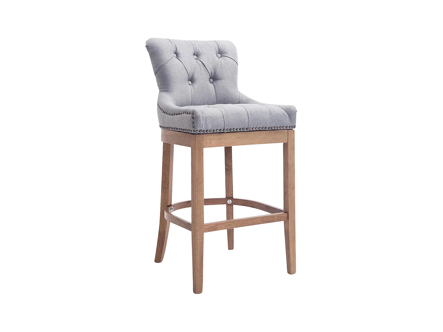 Tabouret de bar - Tissu & Acier inoxydable - Gris clair - Lakewood