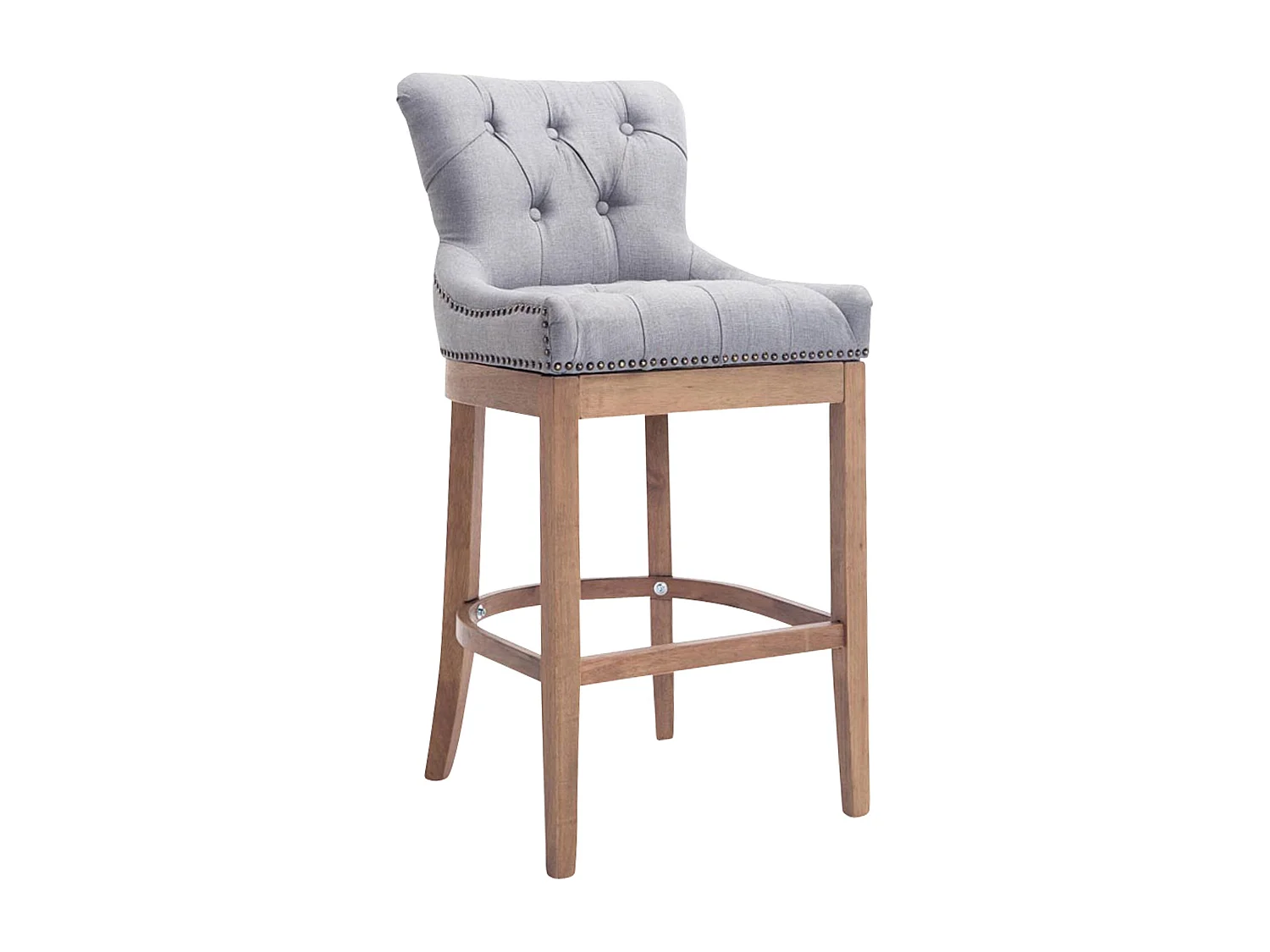 Tabouret de bar - Tissu & Acier inoxydable - Gris clair - Lakewood