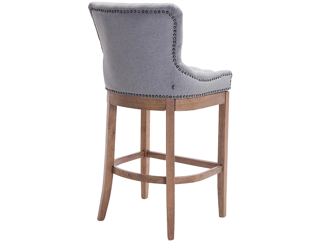 Tabouret de bar - Tissu & Acier inoxydable - Gris clair - Lakewood