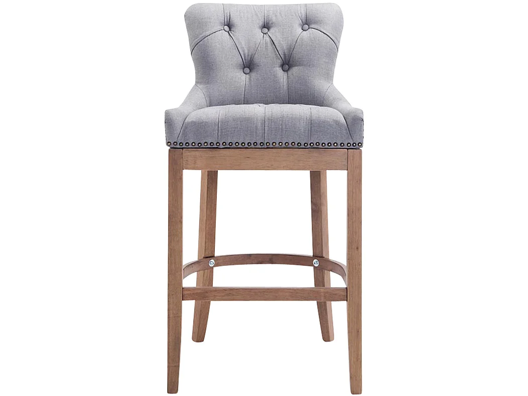 Tabouret de bar - Tissu & Acier inoxydable - Gris clair - Lakewood