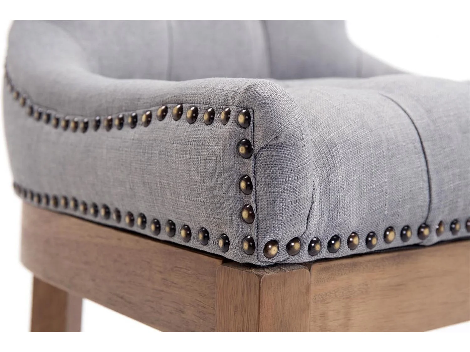 Tabouret de bar - Tissu & Acier inoxydable - Gris clair - Lakewood