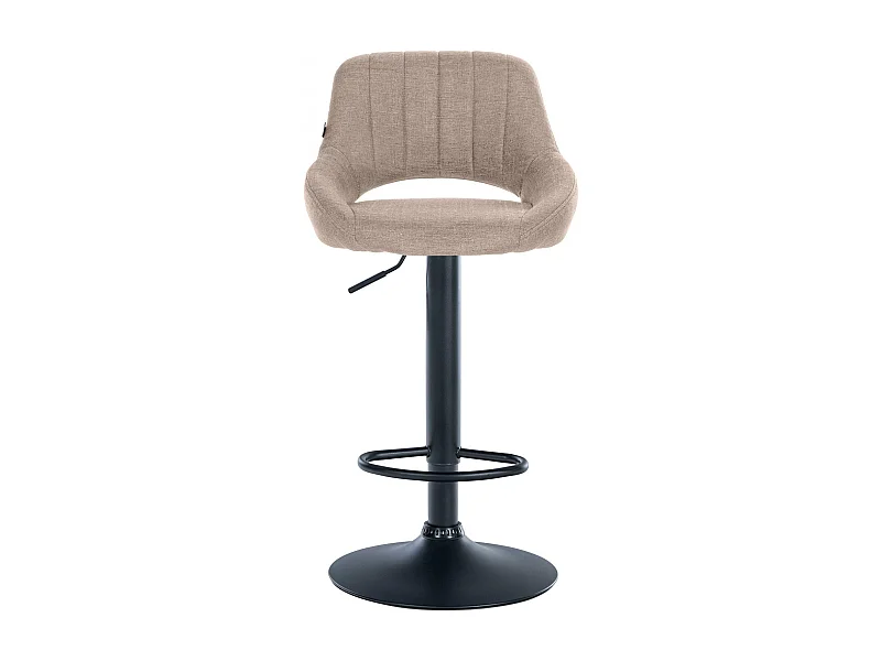 Barhocker - Stoff & schwarz - taupe - Milet