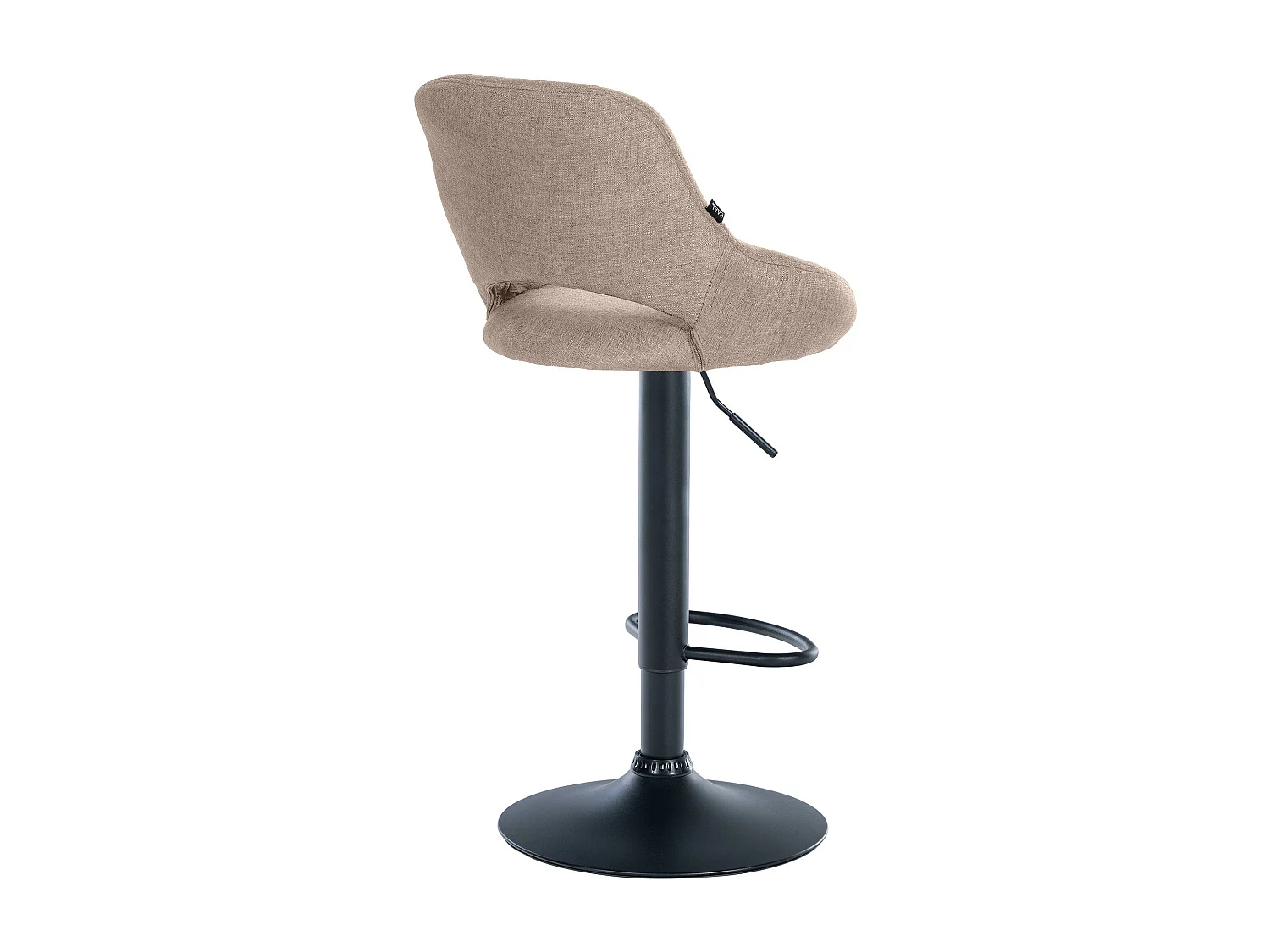 Tabouret de bar - Tissu & Noir - Taupe - Milet