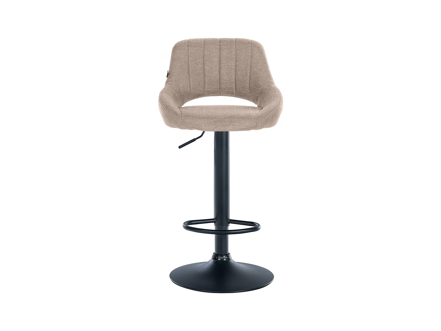 Tabouret de bar - Tissu & Noir - Taupe - Milet