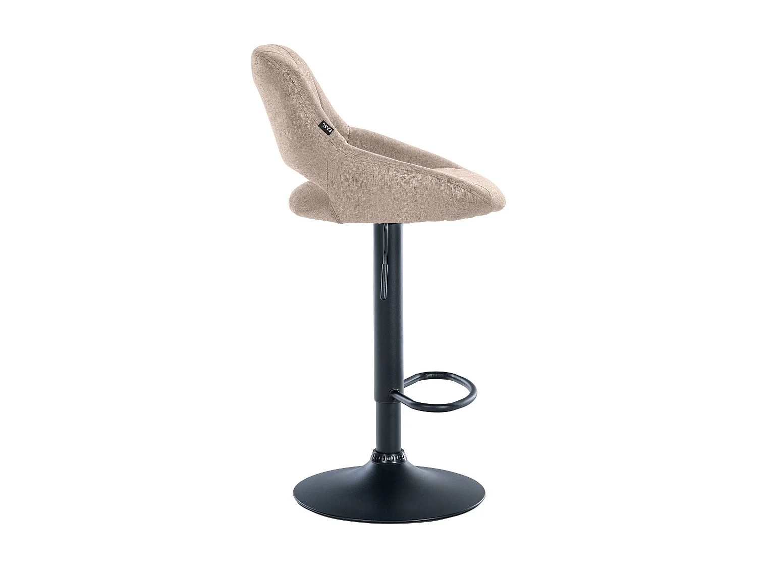 Tabouret de bar - Tissu & Noir - Taupe - Milet