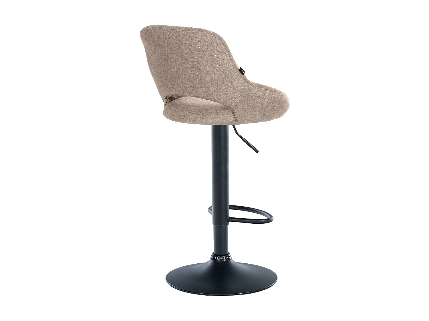 Tabouret de bar - Tissu & Noir - Taupe - Milet