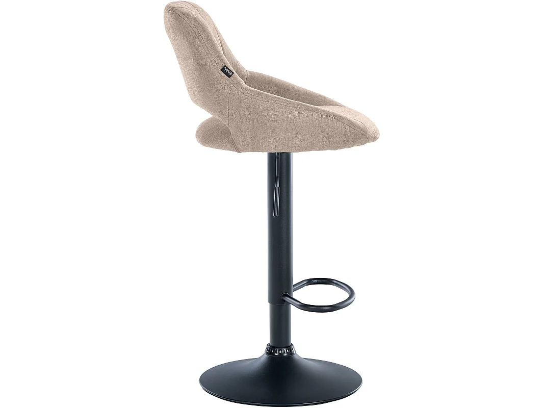 Tabouret de bar - Tissu & Noir - Taupe - Milet