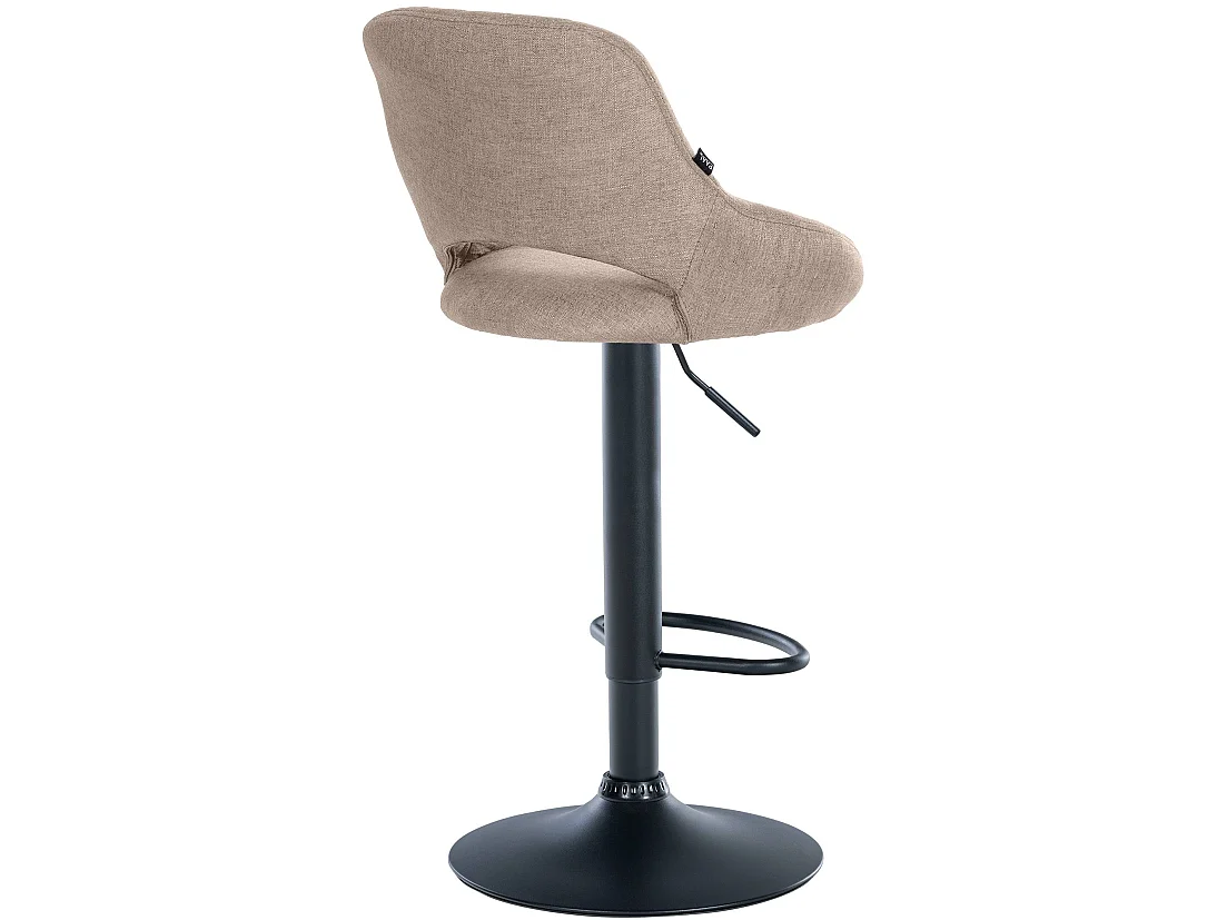 Tabouret de bar - Tissu & Noir - Taupe - Milet
