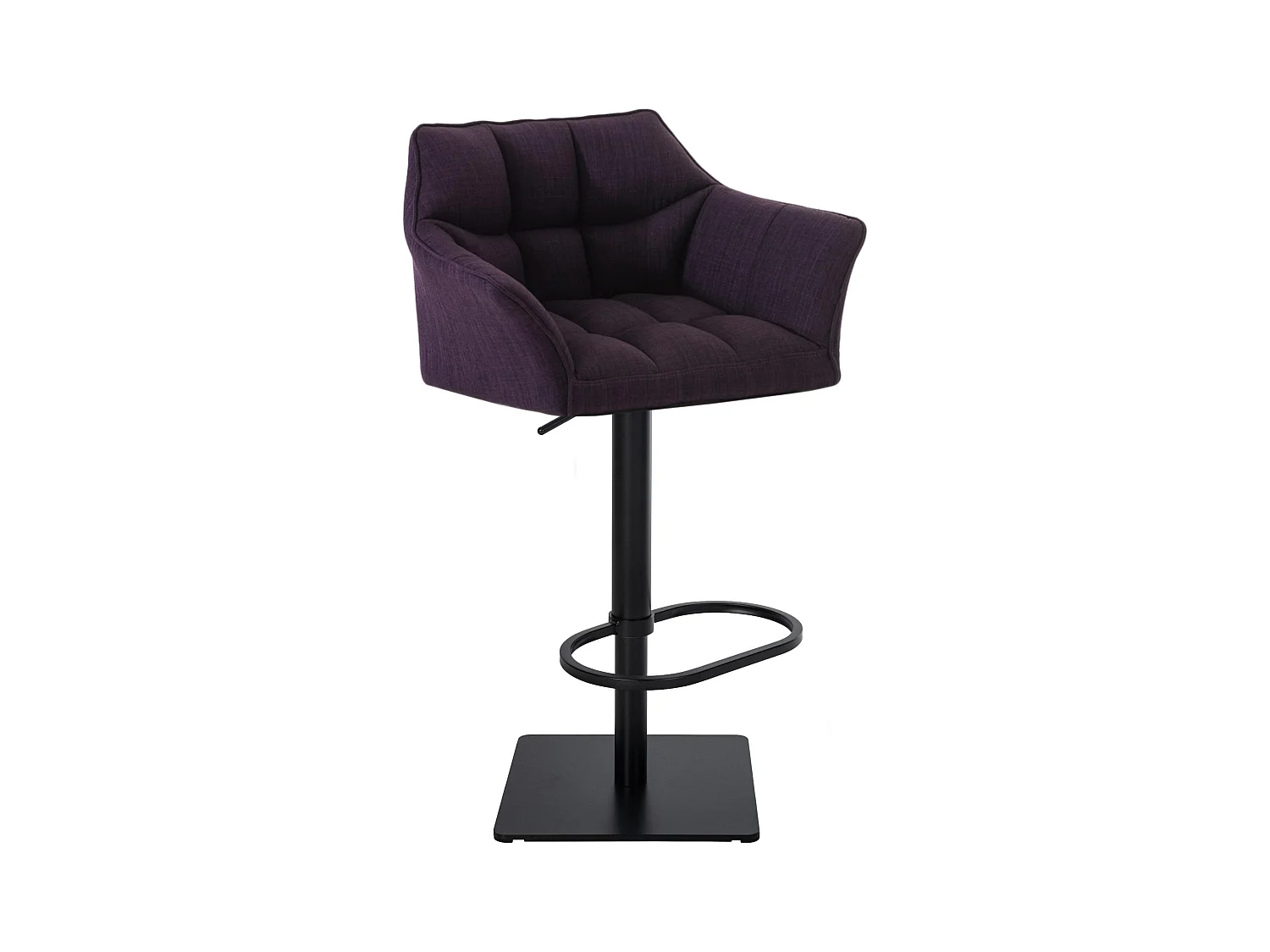 Tabouret de bar - Tissu & Noir - Violet - Damaso