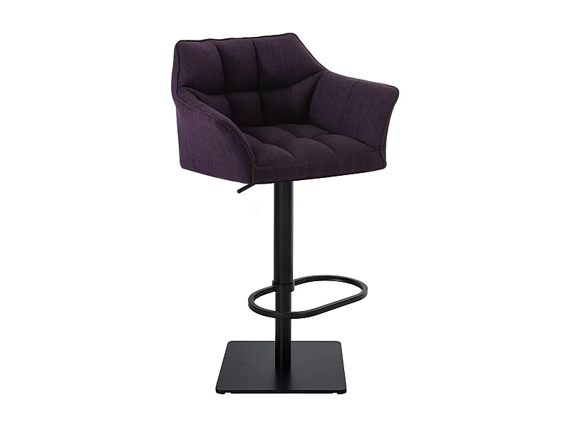 Tabouret de bar - Tissu & Noir - Violet - Damaso