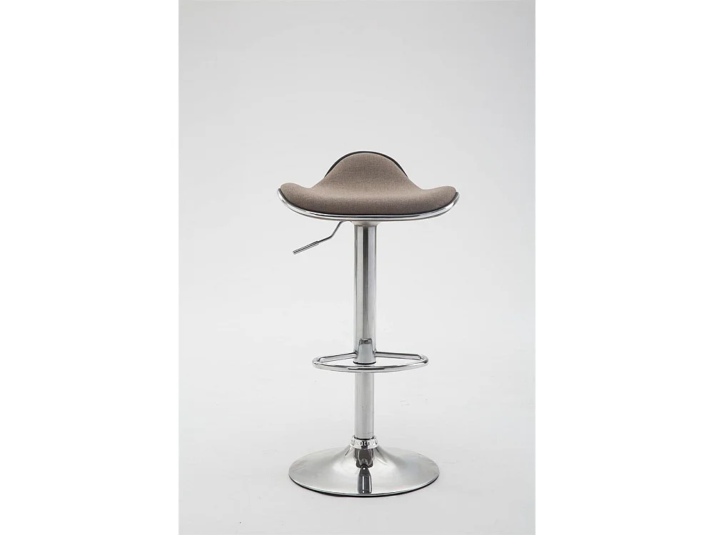 Tabouret de bar - Tissu & Métal chromé - Taupe - Shanghai
